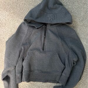 lululemon athletica grey scuba hoodie 1/4 zip